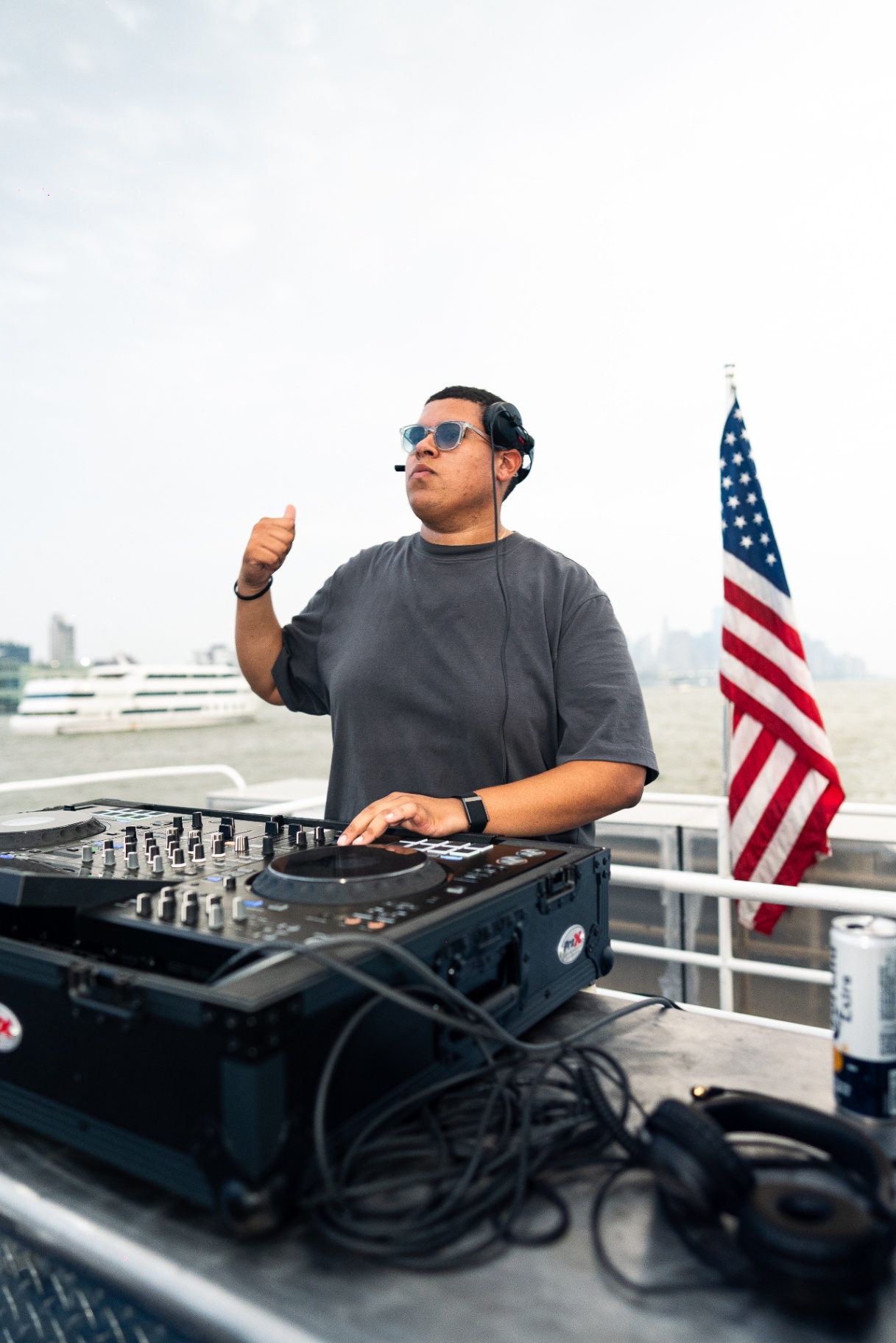 DJ on the sunset cruise deck